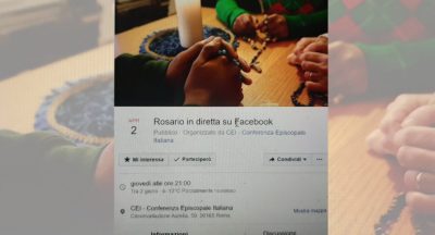 Il Rosario Cei su Facebook il 2 aprile alle 21